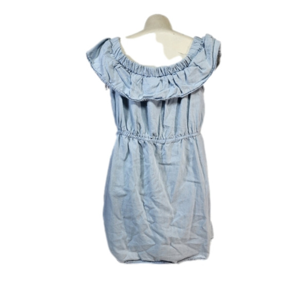 Guess Blue Denim Like Drew Ruffle Dress - Picture 5 of 8